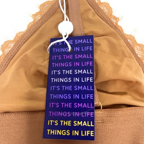 Pepper Bra Size Small Tuscan Everyday Lace Bralette Triangle Tan Lacy NWT NEW - Picture 4 of 7